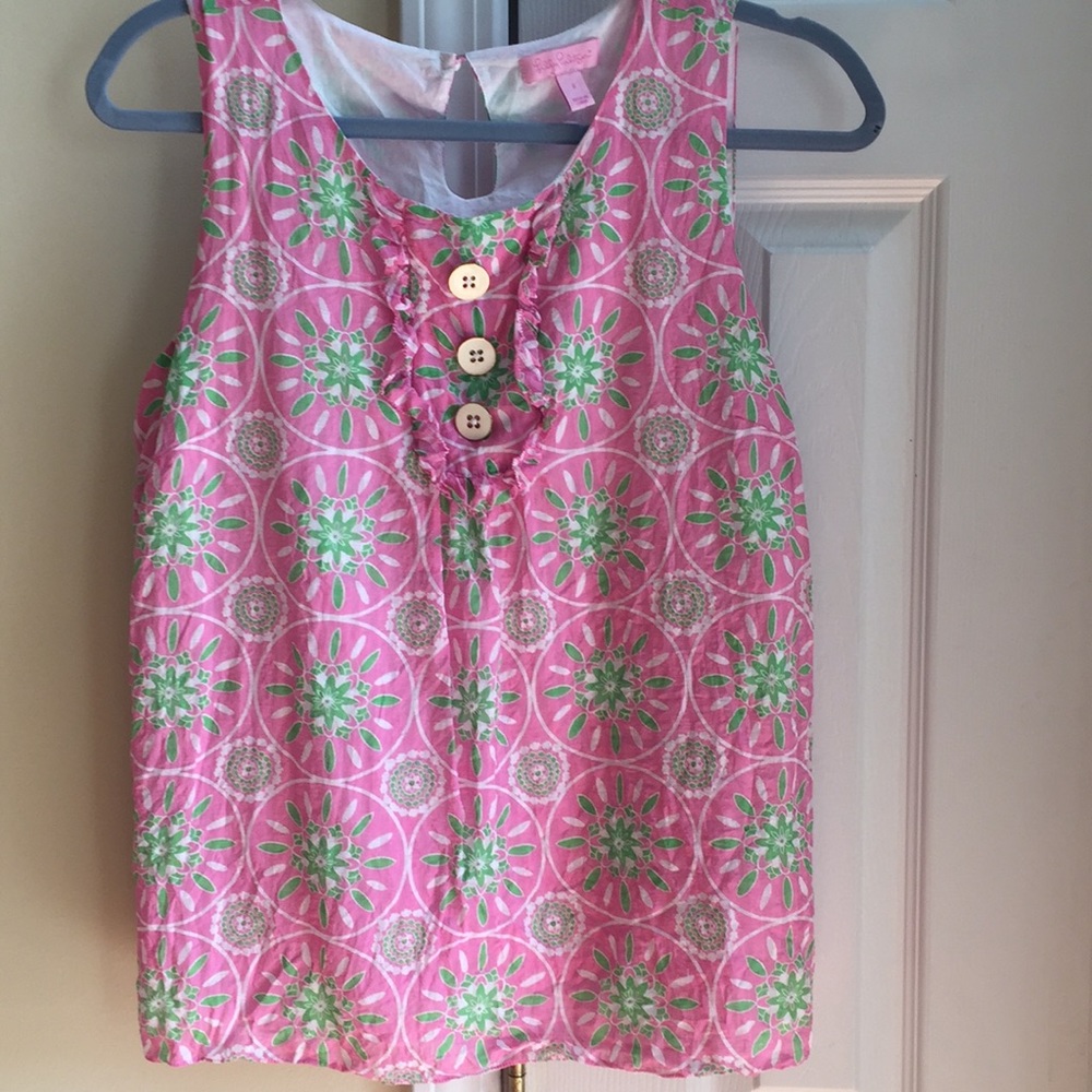 Pink and Green Lilly Pulitzer Top Size 8